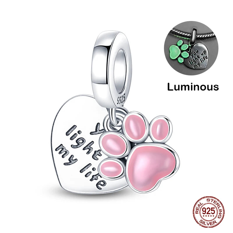 925 Sterling Silver Chameleon Luminous Firefly Butterfly Charms Beads Fit Qikaola 925 Original Bracelets Fine DIY Jewelry Making