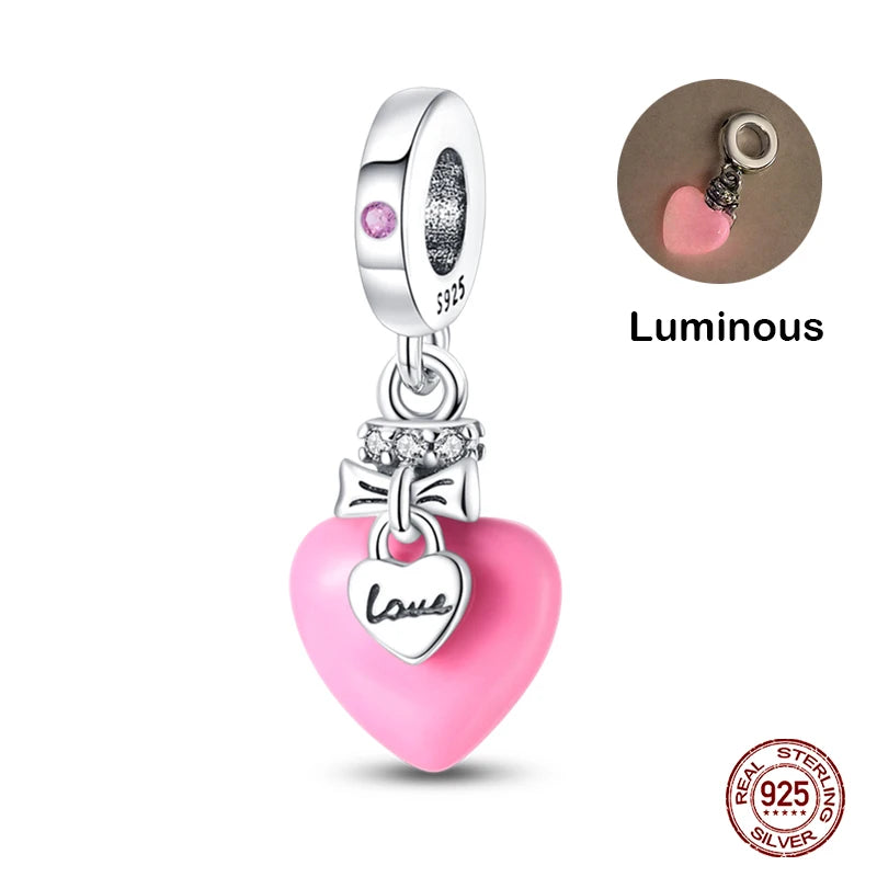 925 Sterling Silver Chameleon Luminous Firefly Butterfly Charms Beads Fit Qikaola 925 Original Bracelets Fine DIY Jewelry Making