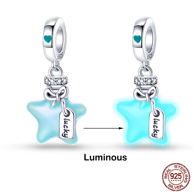 925 Sterling Silver Chameleon Luminous Firefly Butterfly Charms Beads Fit Qikaola 925 Original Bracelets Fine DIY Jewelry Making