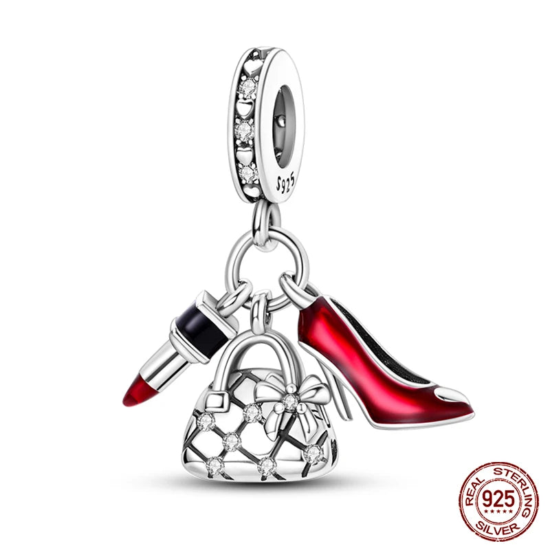 925 Sterling Silver Chameleon Luminous Firefly Butterfly Charms Beads Fit Qikaola 925 Original Bracelets Fine DIY Jewelry Making