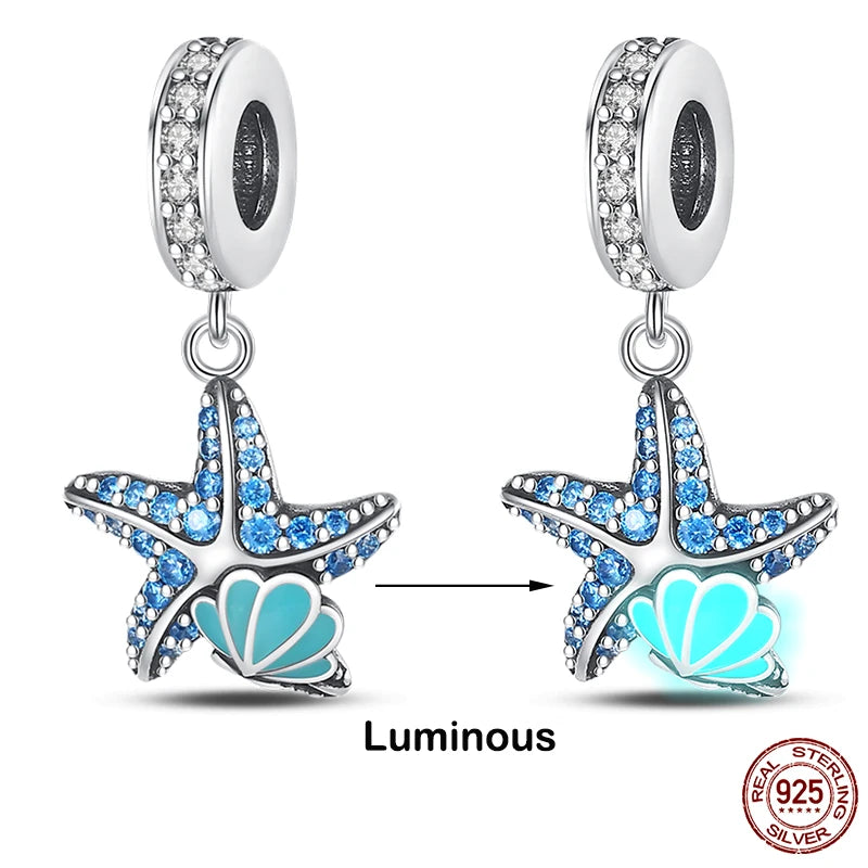 925 Sterling Silver Chameleon Luminous Firefly Butterfly Charms Beads Fit Qikaola 925 Original Bracelets Fine DIY Jewelry Making