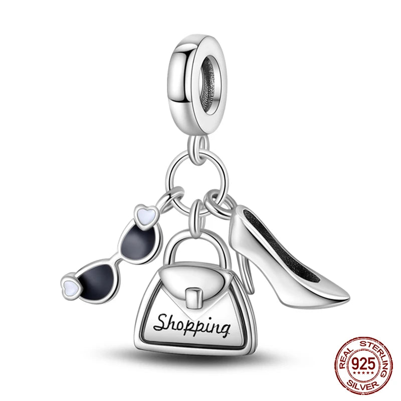 925 Sterling Silver Chameleon Luminous Firefly Butterfly Charms Beads Fit Qikaola 925 Original Bracelets Fine DIY Jewelry Making